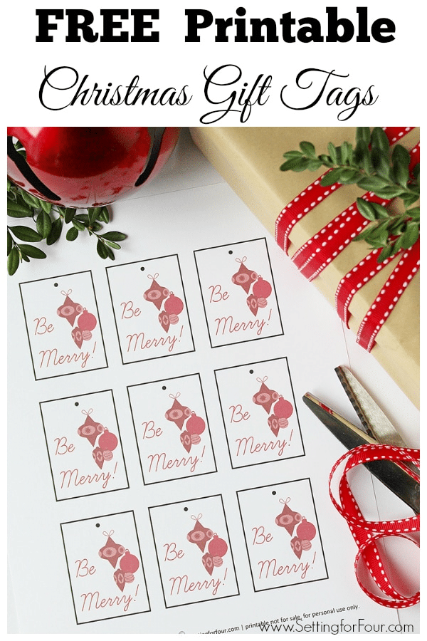 Free Printable Christmas Gift Tags. Festive red and white gift tags to add to gifts for the holidays. Cheery and jolly gift tags with a vintage look.