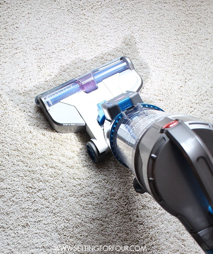 Home Cleaning with Hoover Air Cordless Vacuum Setting for Four