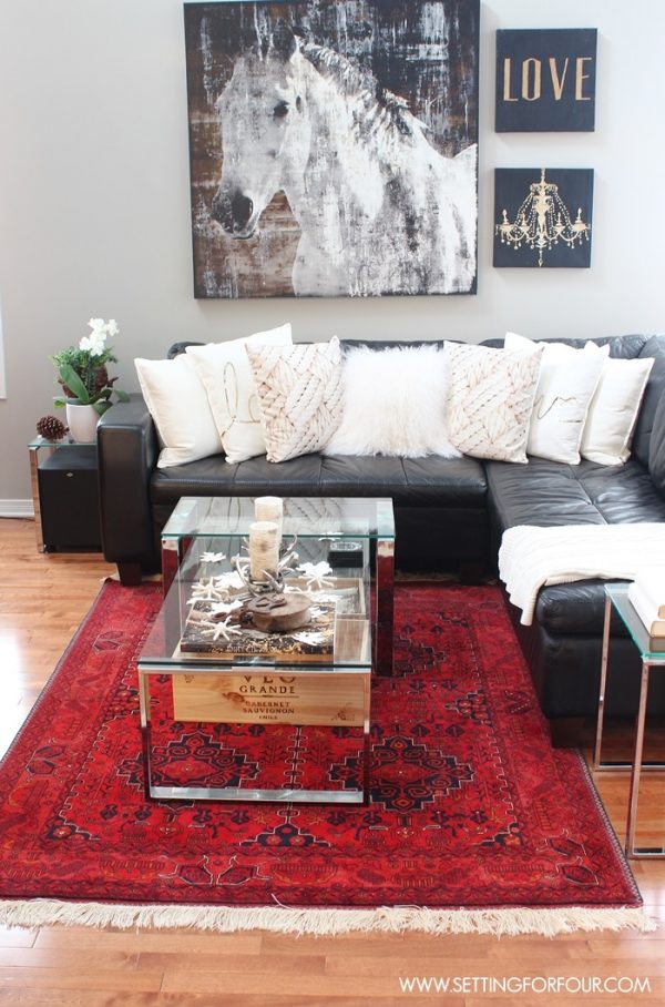 Rustic Glam Living Room + New Rug Setting For Four Interiors
