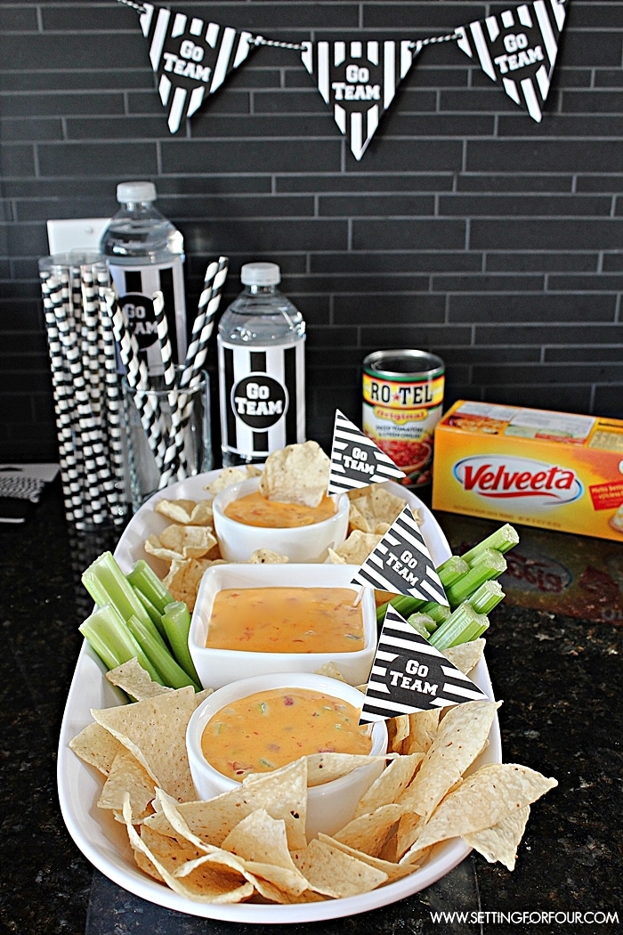 Queso Dip Appetizer Recipe - great for parties and game night! www.settingforfour.com