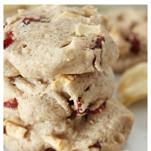 Healthy Apple Cranberry Make-Ahead Icebox Cookies: an easy recipe with tasty dried apple & cranberries. This is a yummy cookie recipe for the kids after school snack and school lunches!