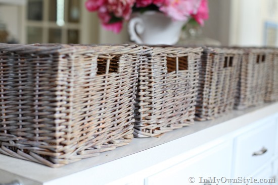 DIY Aged Driftwood Finish basket makeover. www.settingforfour.com