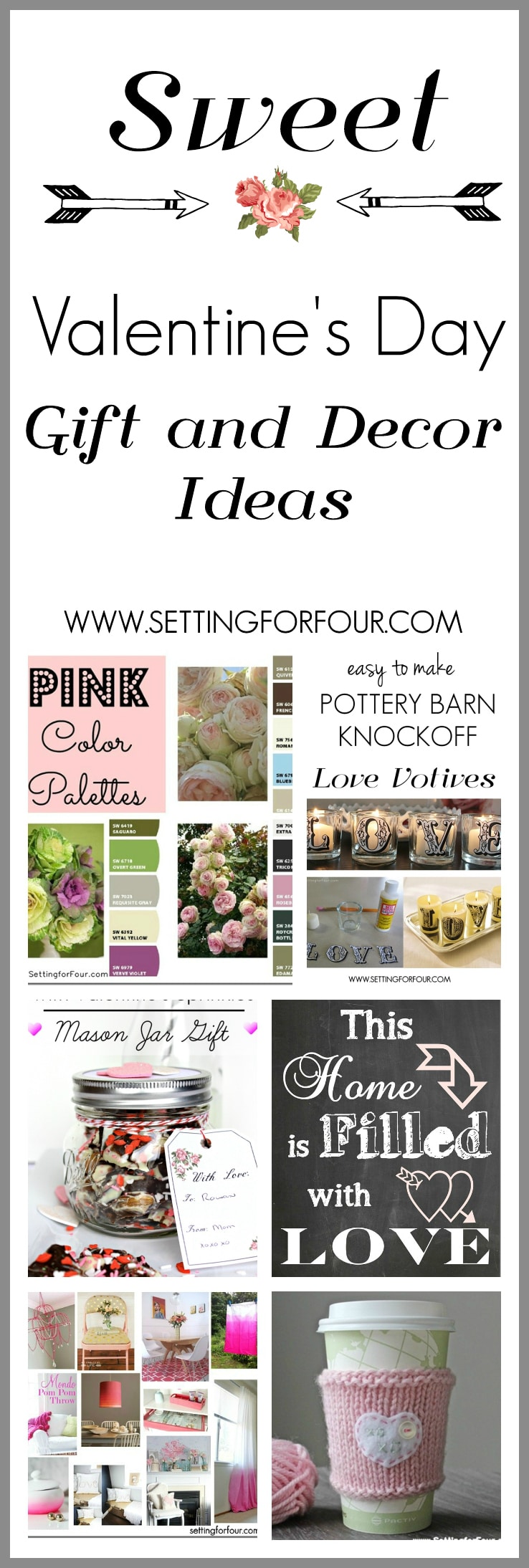 Sweet Valentine's Day Gifts and Decor Projects - Setting for Four
