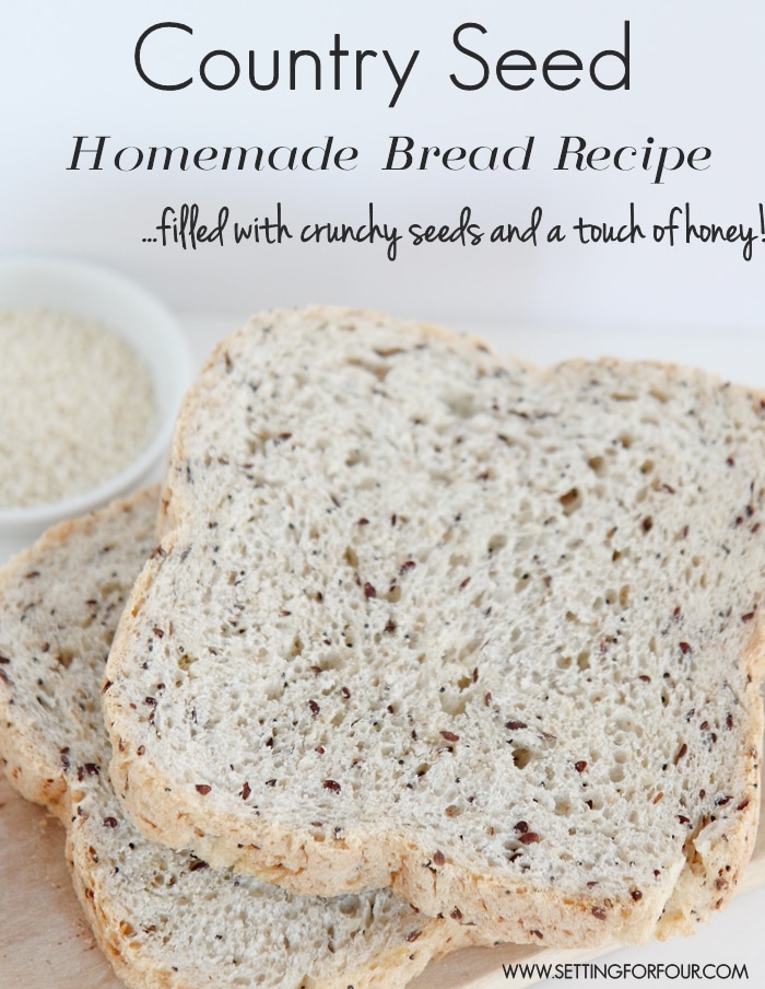 Make this quick and easy Country Seed Homemade Bread recipe. Filled with crunchy seeds and a touch of honey. So delicious!