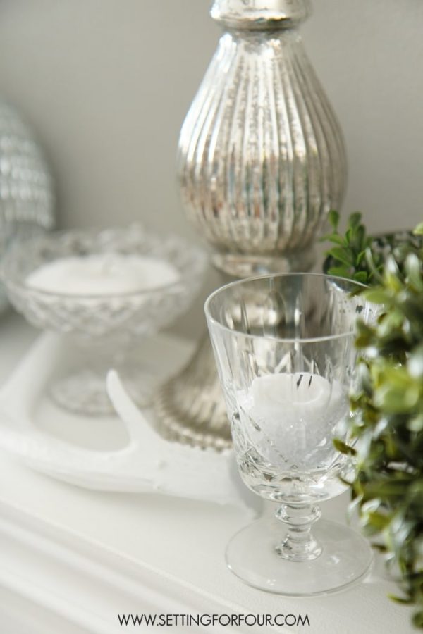 Mantel Decorating Ideas for Winter - Setting for Four