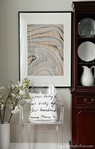 DIY Wall Art Idea using Marbled Paper