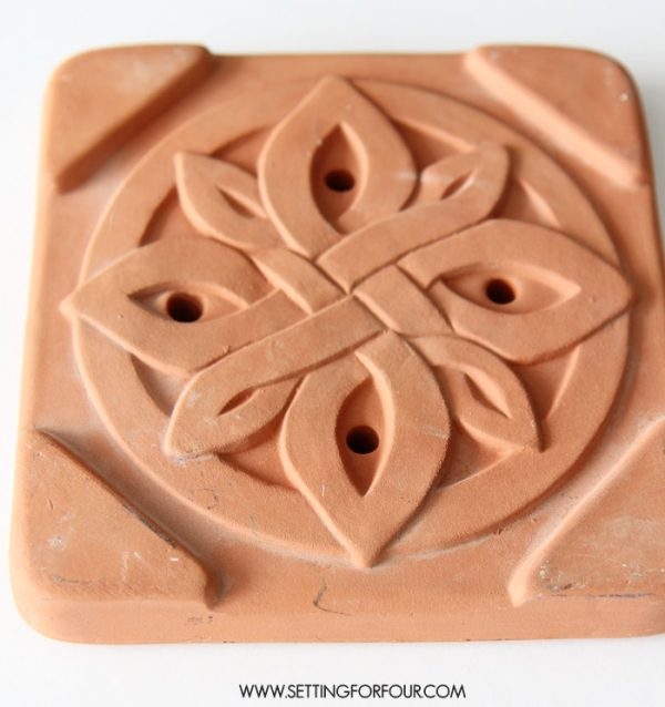 DIY Decor Painted Terracotta Tiles Setting For Four Interiors