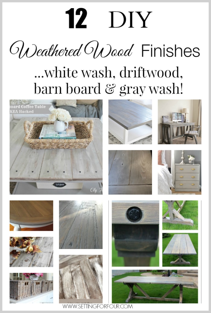 Diy Weathered Wood Stain Finishes Setting For Four