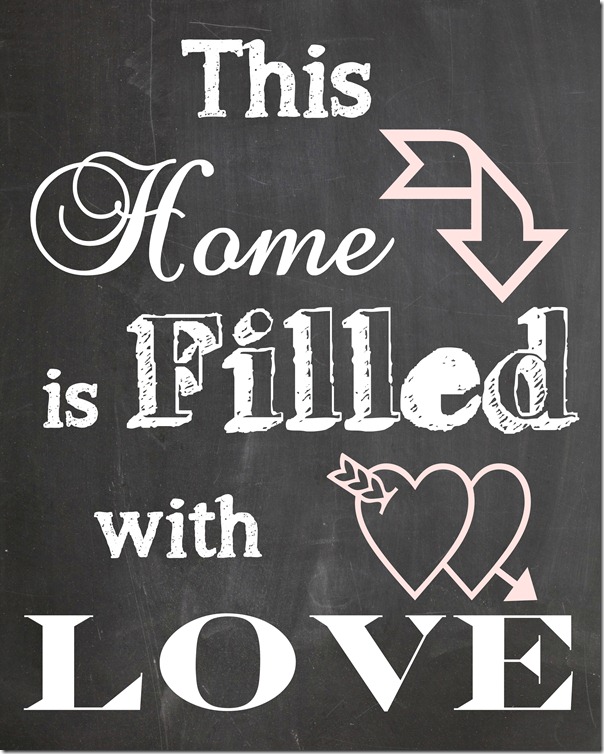 Free 'This Home is Filled with Love' Printable Art - perfect for valentine's day and a gallery wall decor idea! www.settingforfour.com