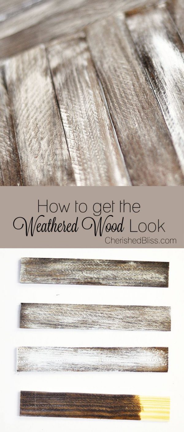 DIY Weathered Wood Stain Finishes Setting For Four Interiors