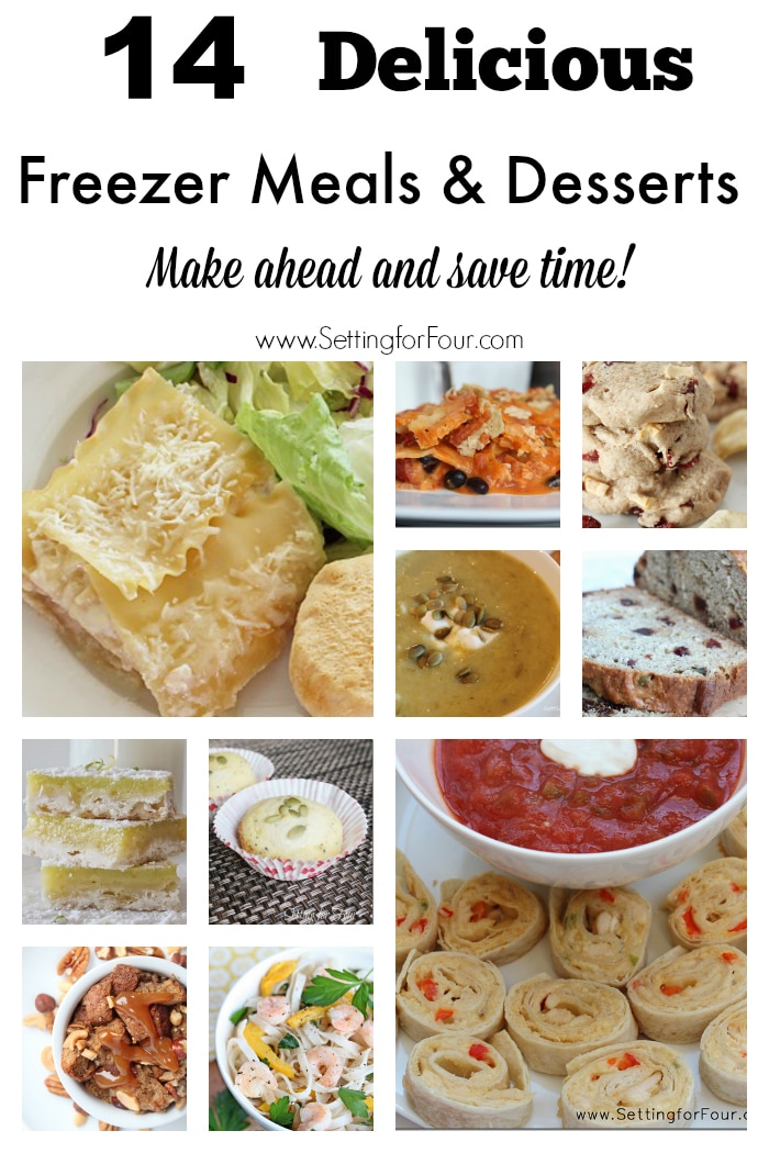 14 Delicious Freezer Meals, Appetizers and Desserts - Setting for Four