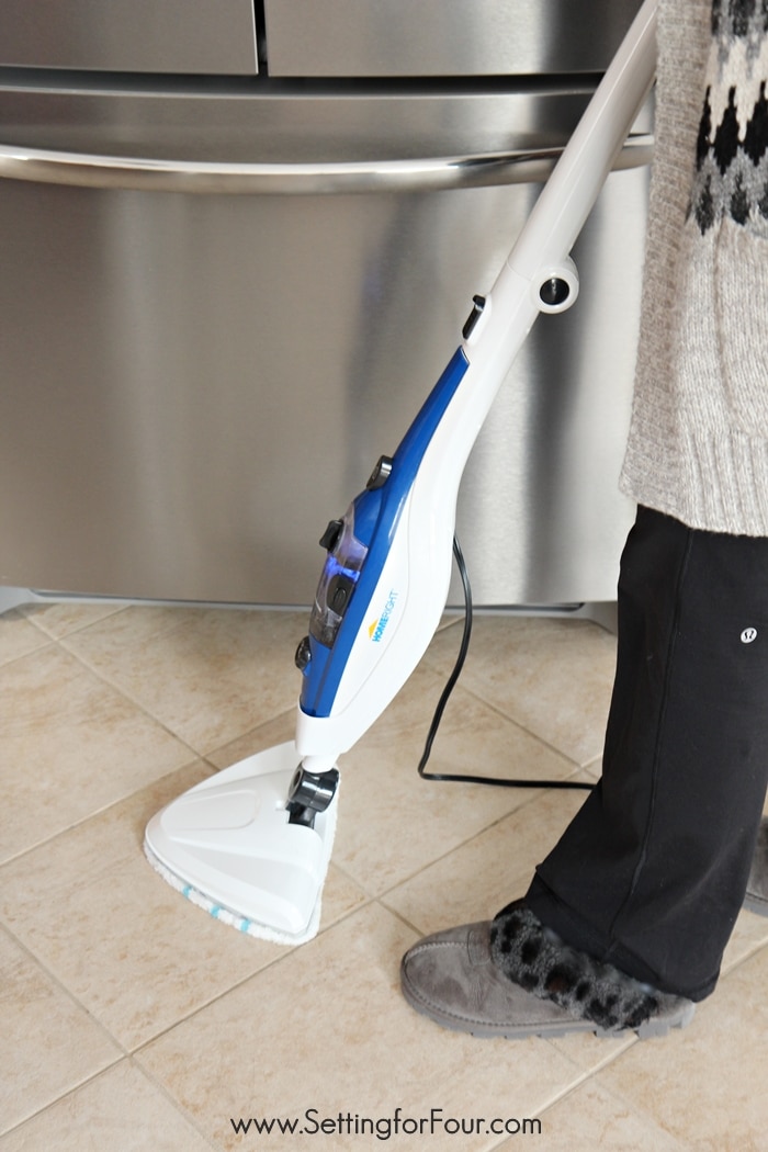 Hands down - this is a life saver! How to clean tile floors and grout quickly, easily and the chemical FREE way! See the incredible results! www.settingforfour.com