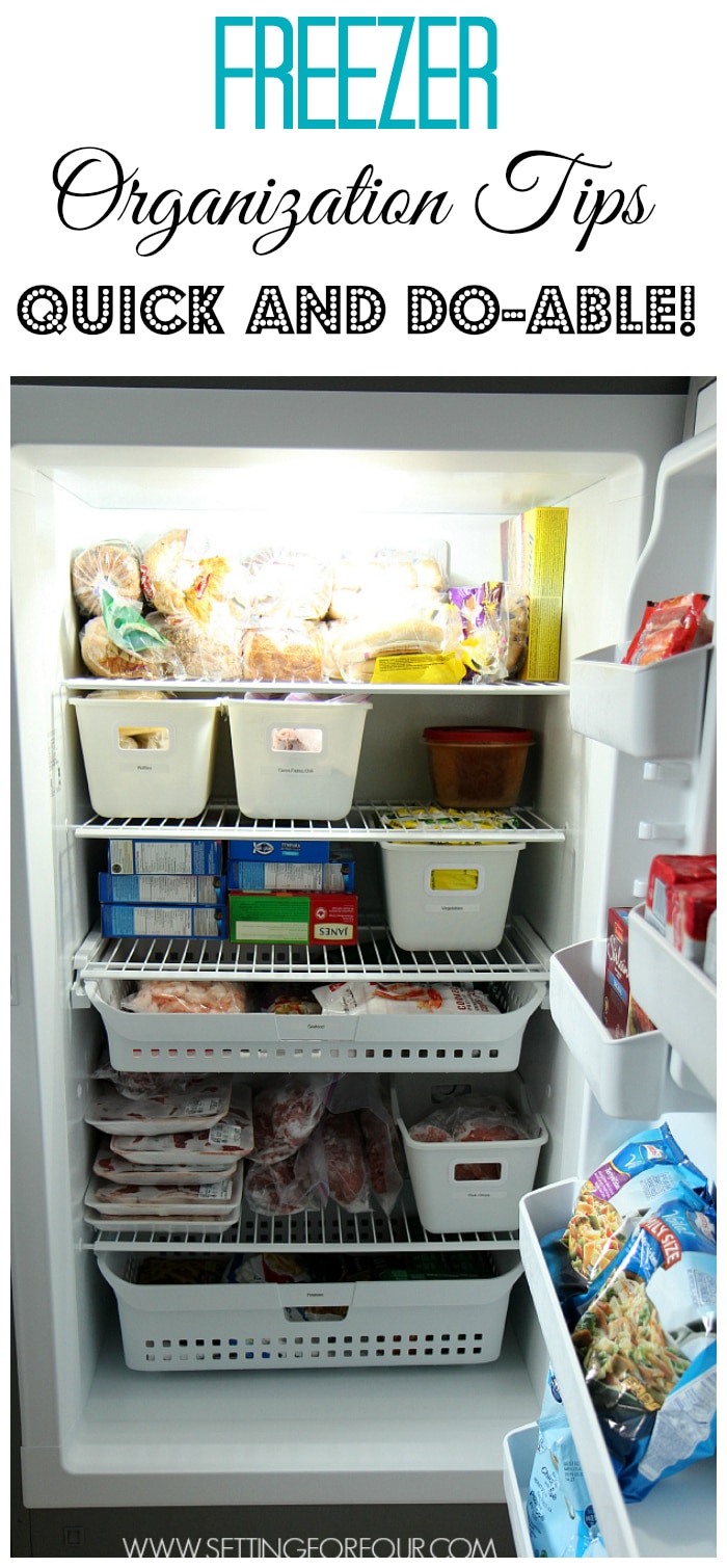 Easy Freezer Organization Tips that are quick and do-able! www.settingforfour.com