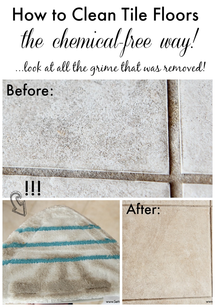 Hands down - this is a life saver! How to clean tile floors and grout quickly, easily and the chemical FREE way! See the incredible results! www.settingforfour.com