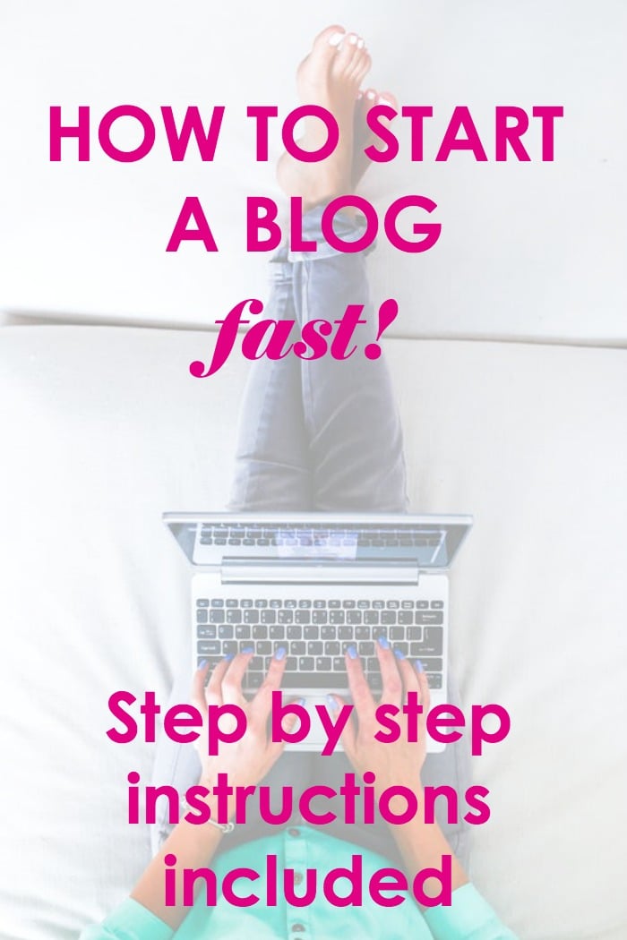 How to start a blog FAST! Step by step instructions to start a WordPress blog, including hosting info, choosing a domain name and more! #blogging #entrepreneur #blog #business