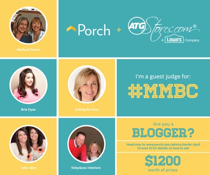 Hurry! Enter to win $1200 worth of fabulous prizes in this fun Maker Mood Board Contest with Porch.com and ATG stores.com! #MMBC www.settingforfour.com