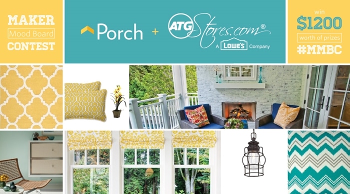 Hurry! Enter to win $1200 worth of fabulous prizes in this fun Maker Mood Board Contest with Porch.com and ATG stores.com! #MMBC www.settingforfour.com