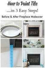 How to Paint Tile in 3 Easy Steps!Best part NO SANDING REQUIRED! Before and After Painted Fireplace Makeover!