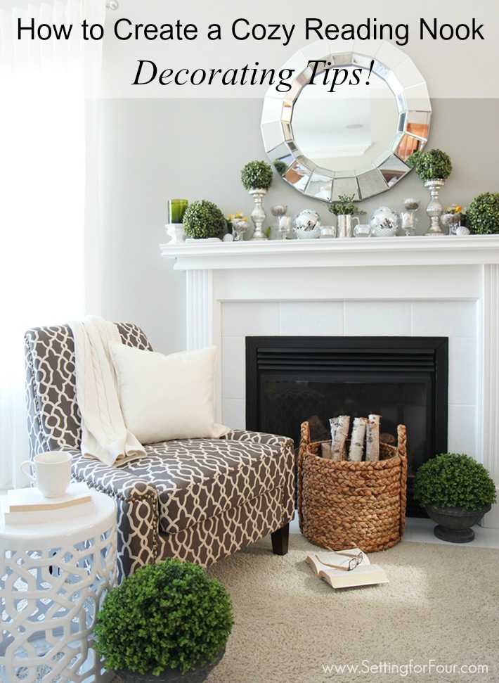 How to Create a cozy reading nook! See these helpful decorating tips to create a relaxing spot to read and unwind from the busy day!