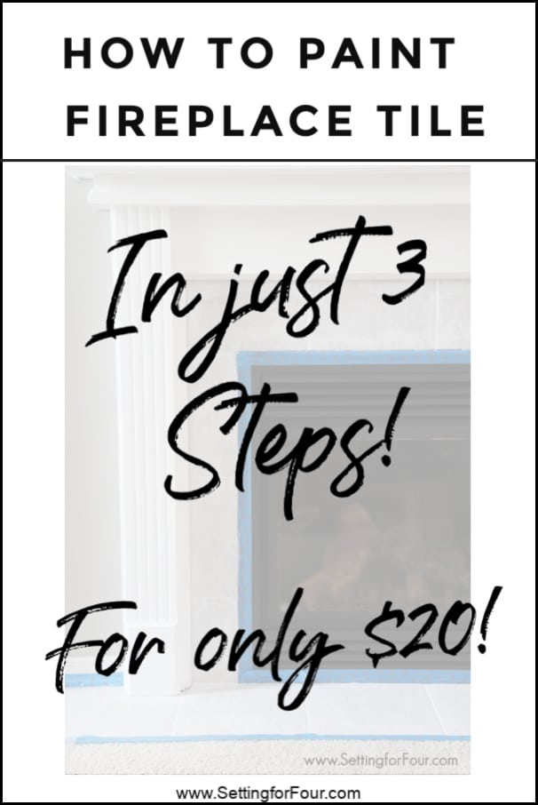 Affordable and Easy Way To Paint Fireplace Tile For Just 20$, Just 3 steps! No sanding! Sharing the DIY tutorial, the paint I used and supply list, plus before and after pictures are included! This DIY project is so quick and easy! budget living room makeover, inexpensive and simple home improvement project, fireplace makeover, fireplace renovation, renter, apartment, airbnb DIY project, update ugly tile, Amazon must haves, Zinsser paint, Rust-Oleum paint, Rustoleum brand, Stix primer, primer and sealer in one