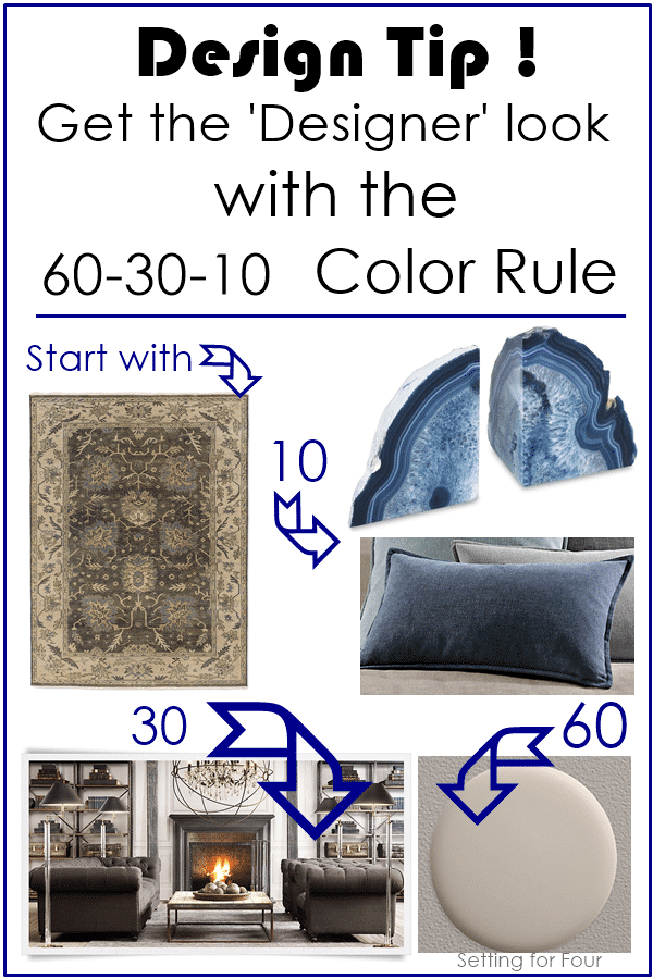 Design Tip 60-30-10 Color Rule from Setting for Four