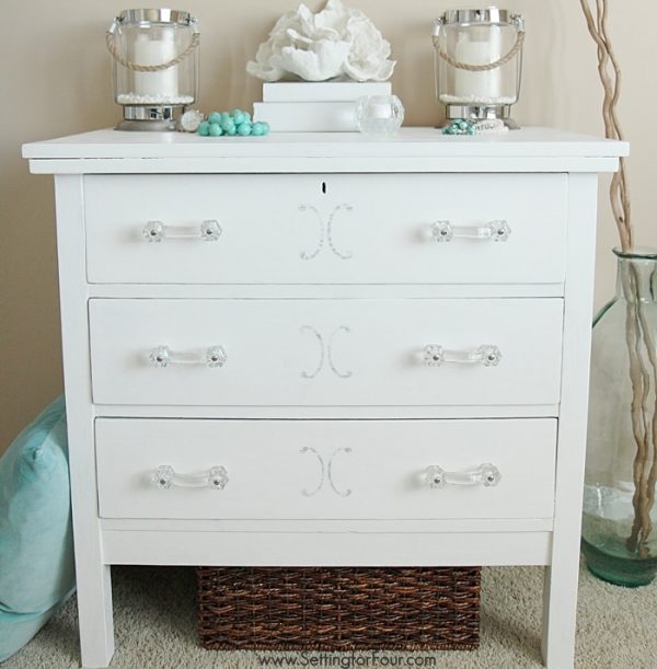 Dresser Makeover with Chalky Finish Paint Setting For Four Interiors