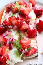 Barbecue Tilapia with Strawberry Lime Salsa - Delicious and Healthy! www.settingforfour.com