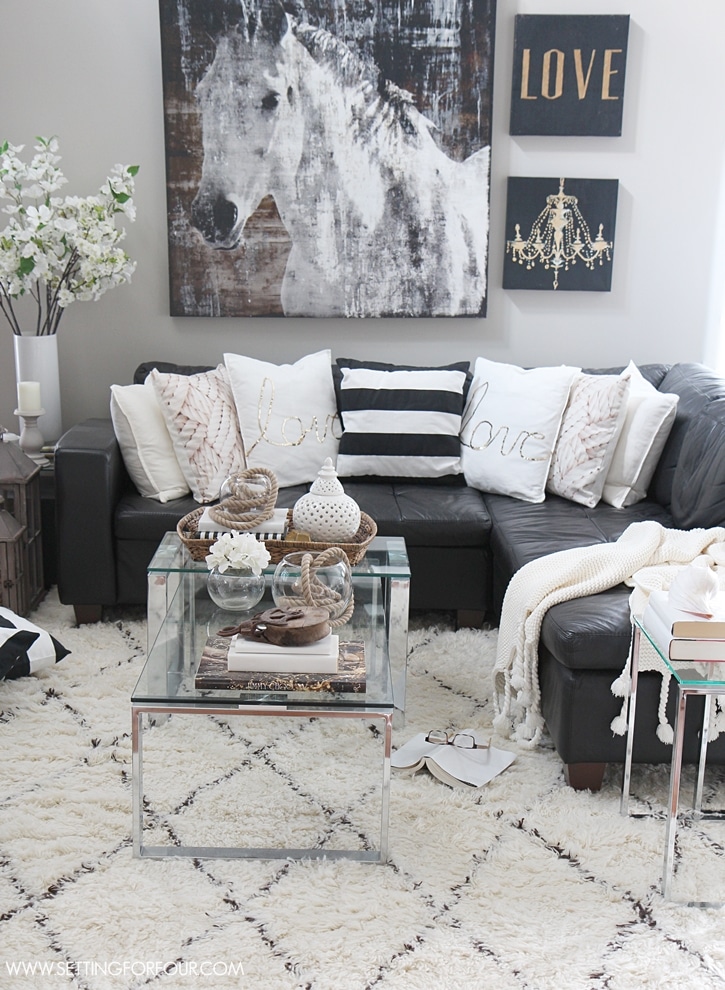 Family room decor for summer and house tour.