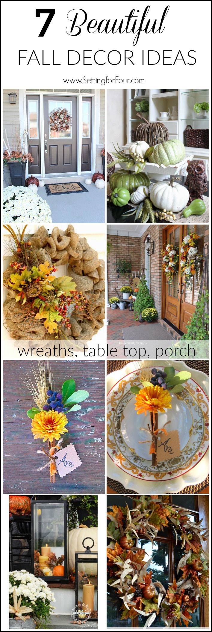 Bring the rich colors and textures of Fall into your home with these seven GORGEOUS early Fall Decorating Ideas! Includes Autumn DIY projects and decor ideas for your porch, table top and wreath projects too!