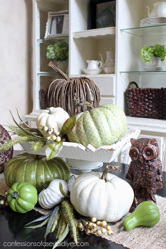 DIY pumpkins - table top centerpiece idea