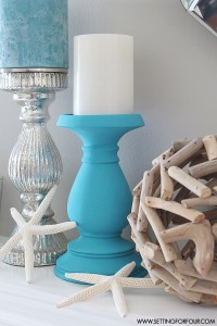 DIY Painted Chalky Finish Candle Holders