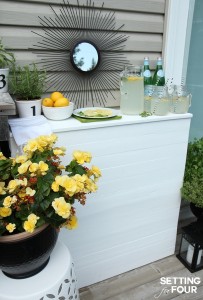 Make this awesome DIY Pallet Bar! www.settingforfour.com