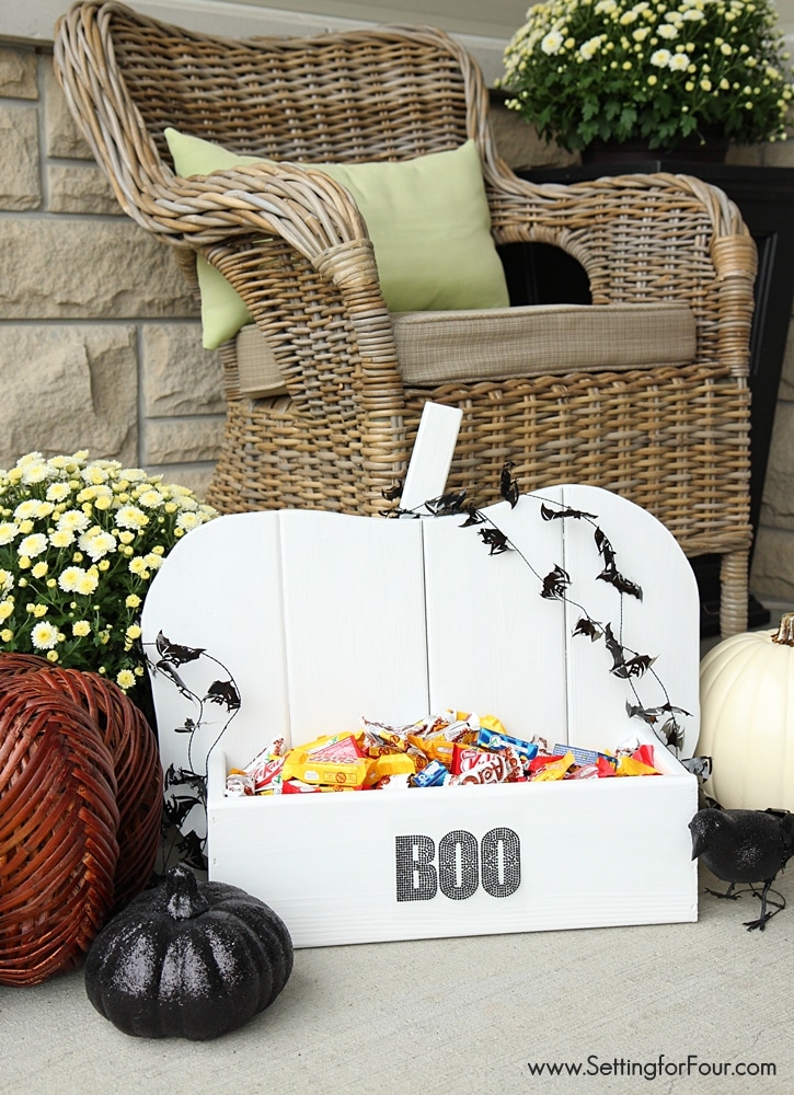 Make this beautiful rustic pumpkin for your front porch! DIY tutorial included. www.settingforfour.com