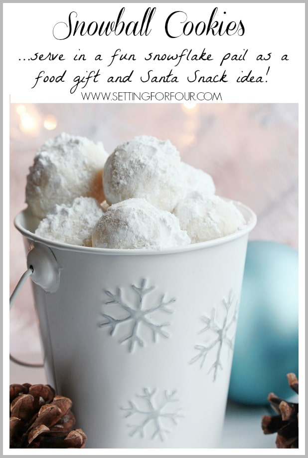 Make this easy Snowball Cookie recipe!! A fun Santa snack idea to make with the kids for Christmas Eve!