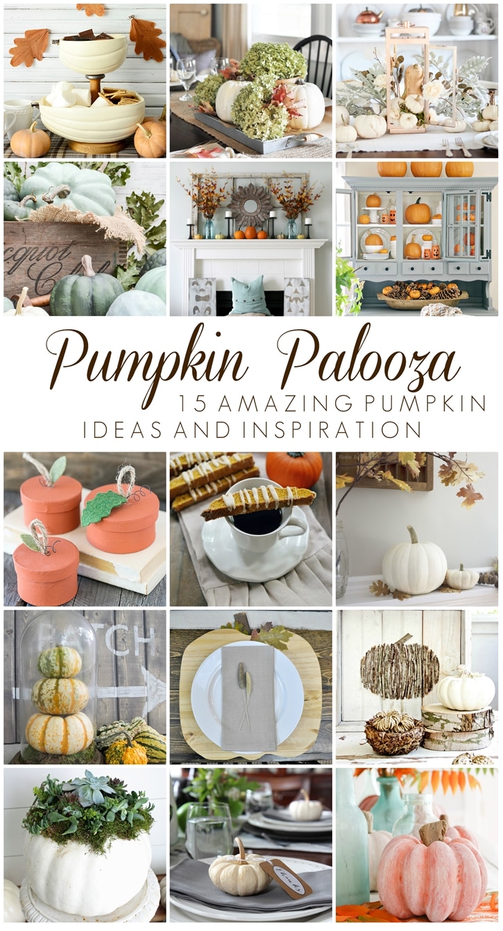 Pumpkin Palooza! See these 15 Amazing Pumpkin Home Decor Ideas, DIY Pumpkin Crafts, Pumpkin Recipes and more inspiration to fill your house with the beauty of pumpkins!