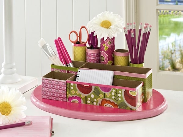 Recycled Craft DIY Desk Organizer