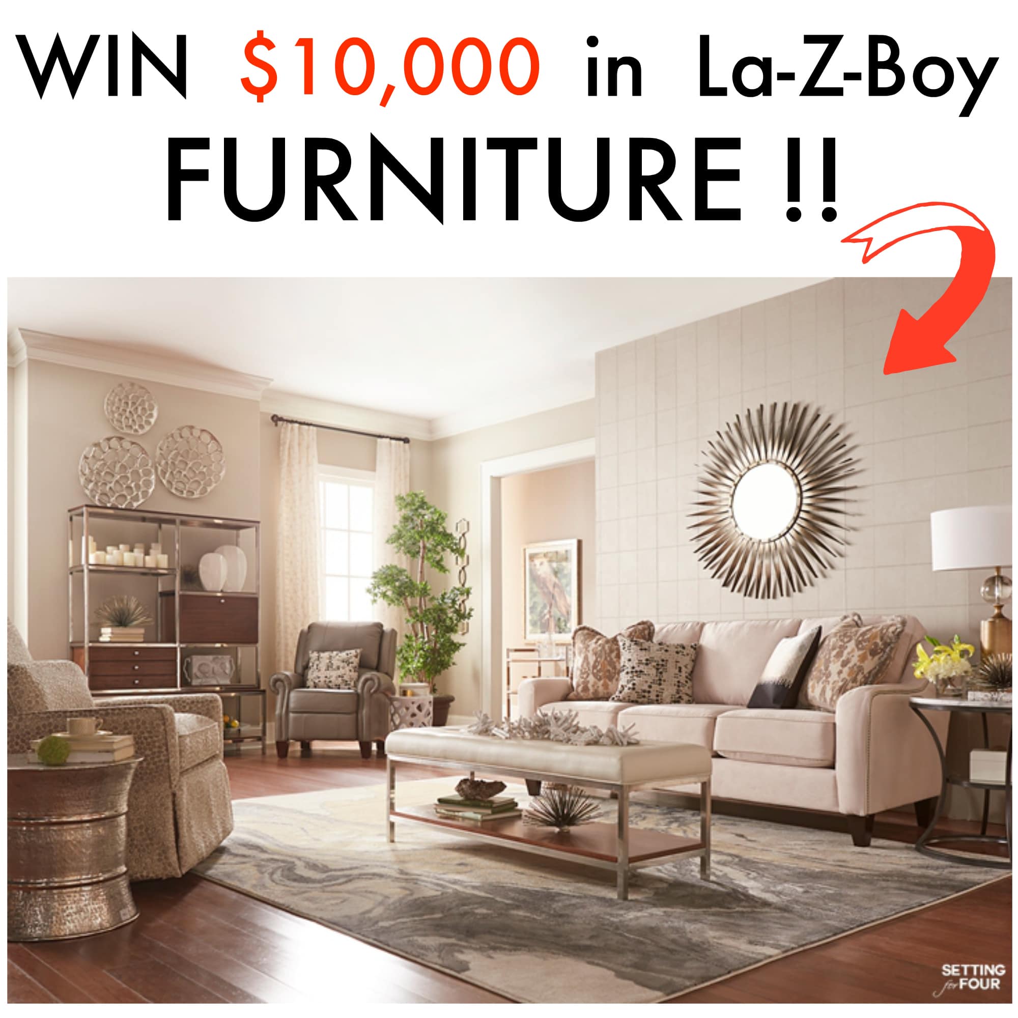 Living Room Design Ideas And 10000 Giveaway Setting For Four