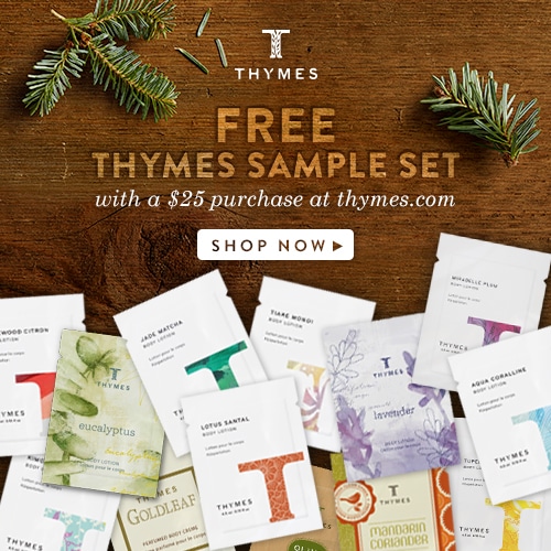 It's never too early to start holiday planning! Get your free Thymes Sample Set and celebrate the Holidays with Thymes fragrances! Festive ways to decorate your home and beautiful holiday gift ideas. www.settingforfour.com