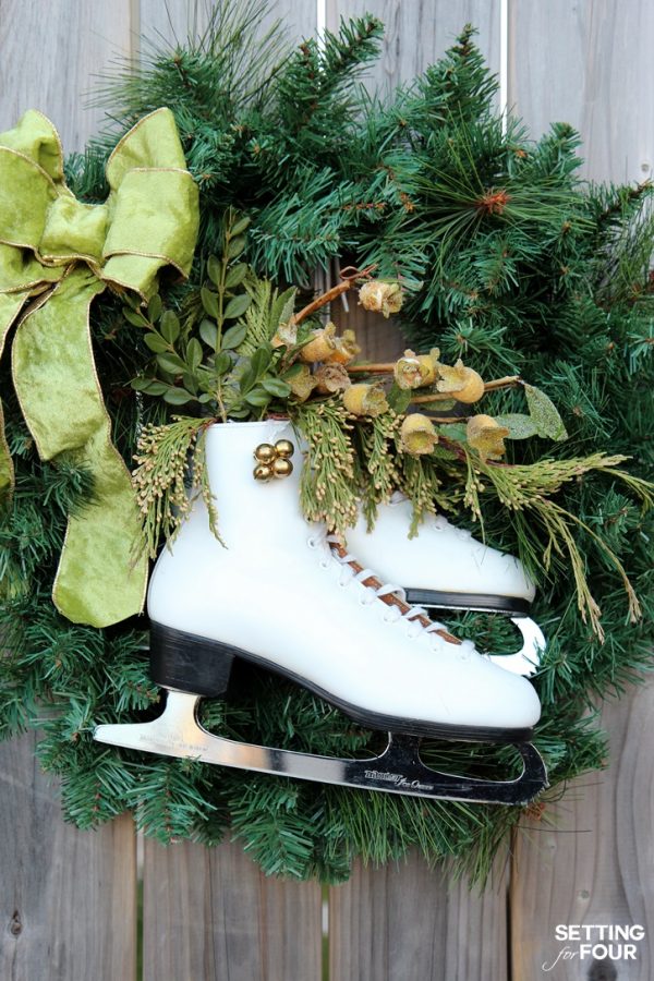 DIY Ice Skate Wreath Decor Quick and Easy! Setting For Four Interiors