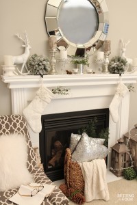 Welcome to my Woodland Chic Christmas home tour with Country Living Magazine! See my Woodland Chic Christmas mantel and get tons of decor ideas using glam, shimmer, metallics and shine mixed with lots of natural elements, woodland icons and neutrals! www.settingforfour.com