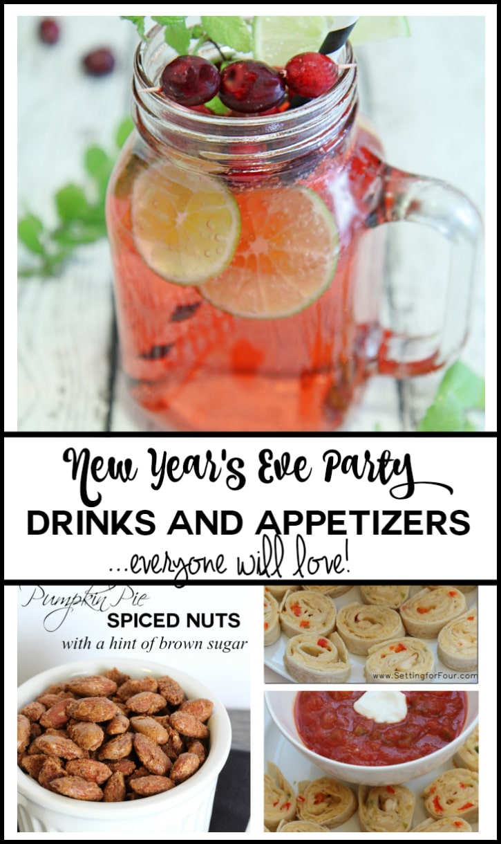 Yummy EASY Drinks and Appetizers for New Years Eve - recipes everyone will love! www.settingforfour.com
