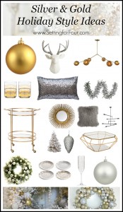 Silver and Gold Holiday Style Decor Ideas. www.settingforfour.com
