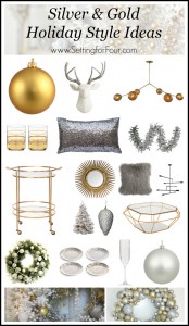 Silver and Gold Holiday Style Decor Ideas. www.settingforfour.com