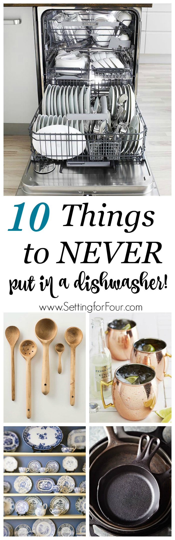 Dishwashers are an amazing convenience but did you know that there are many items that can get completely damaged in a dishwasher? Let's take a look at these need-to-know cleaning tips: the 10 things you should never put in a dishwasher and the reasons why!