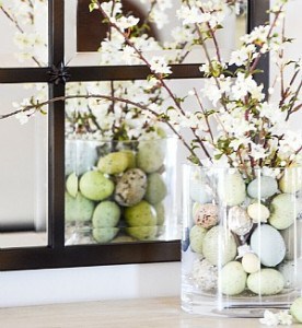 Easter Egg and Flowers Vase Centerpiece