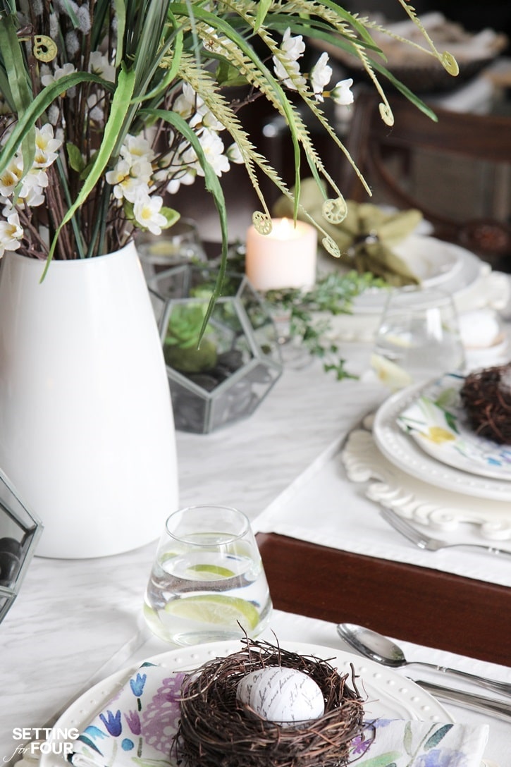 Dining room table setting ideas for Spring! www.settingforfour.com