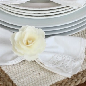 DIY flower napkin rings