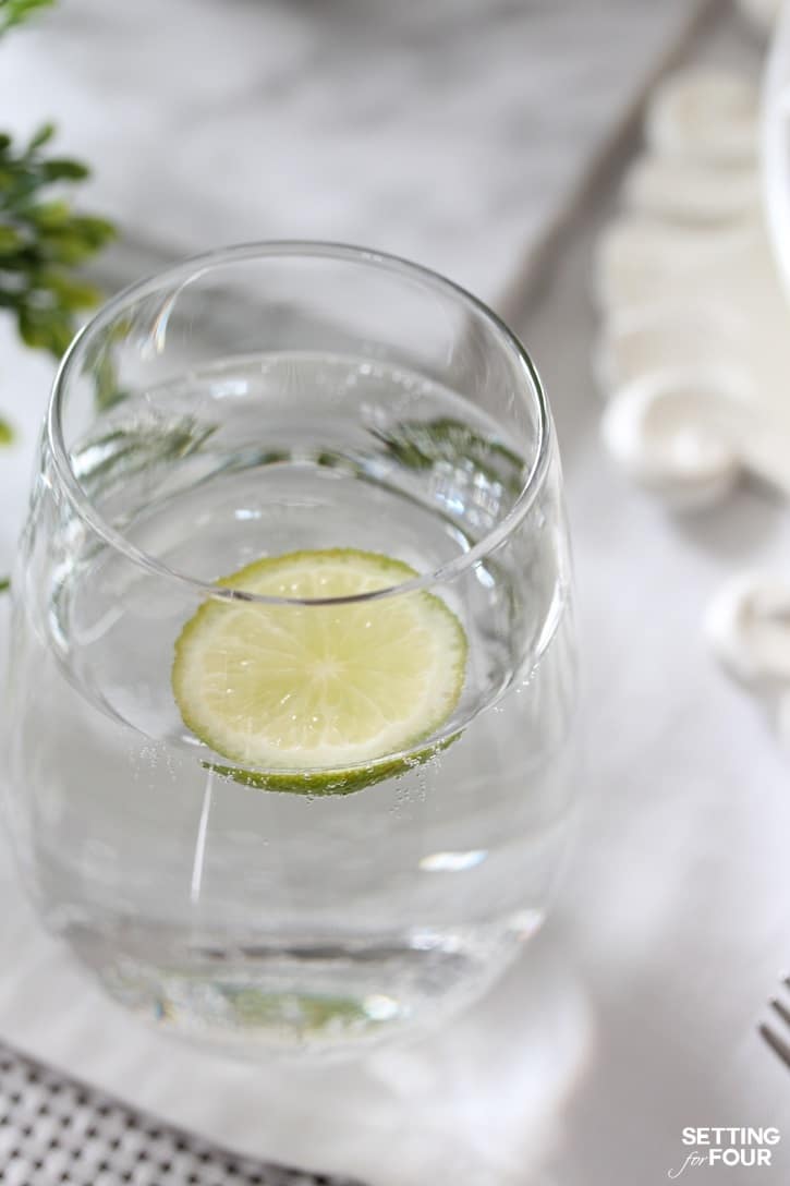 Lime infused water - a refreshing drink! www.settingforfour.com