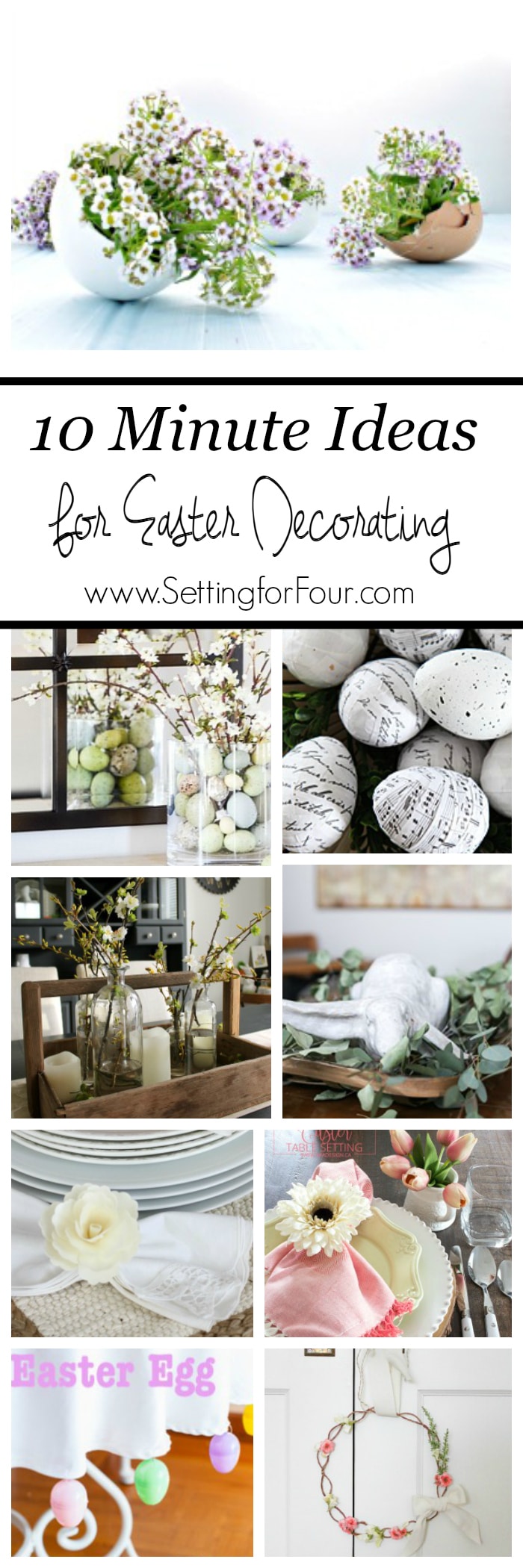 Easter Decorating Ideas With Easter Eggs Setting For Four