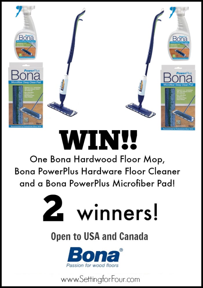 Don't miss the awesome Spring Cleaning Giveaway I have on now! Win a Bona Hardwood Cleaning supply package - open to USA and Canada! 2 Winnners!